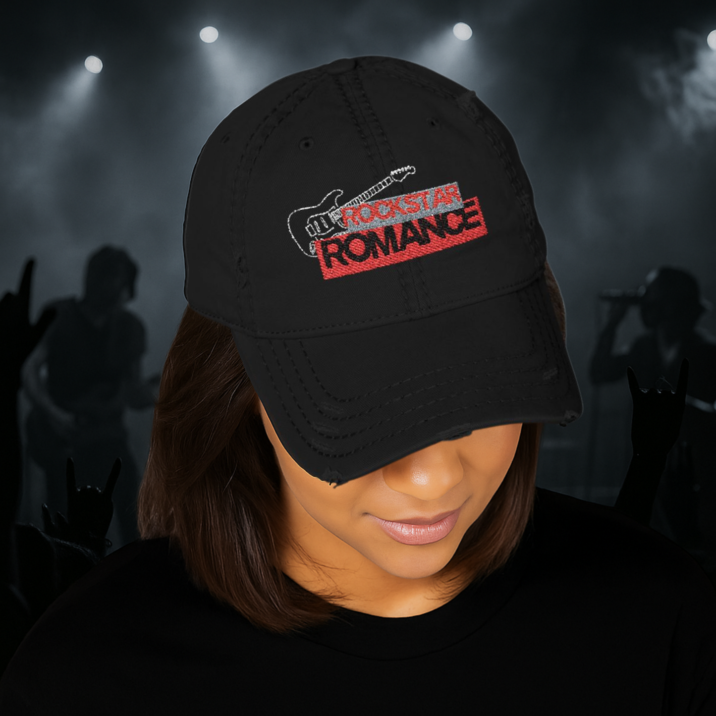 Rockstar romance distressed hat